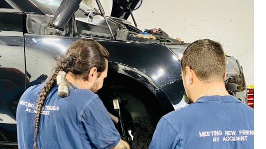 CrashClaim technicians repairing a vehicle in NSW